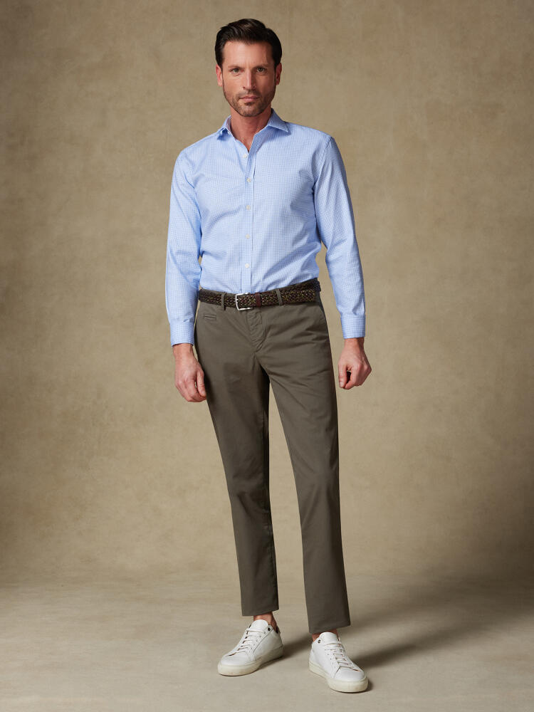 Camicia in percalle blu cielo - Maniche extra lunghe