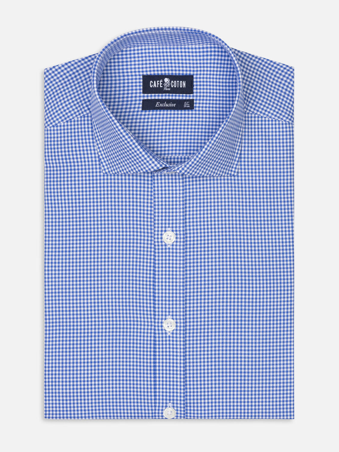 Blue gingham shirt  - Extra long sleeves