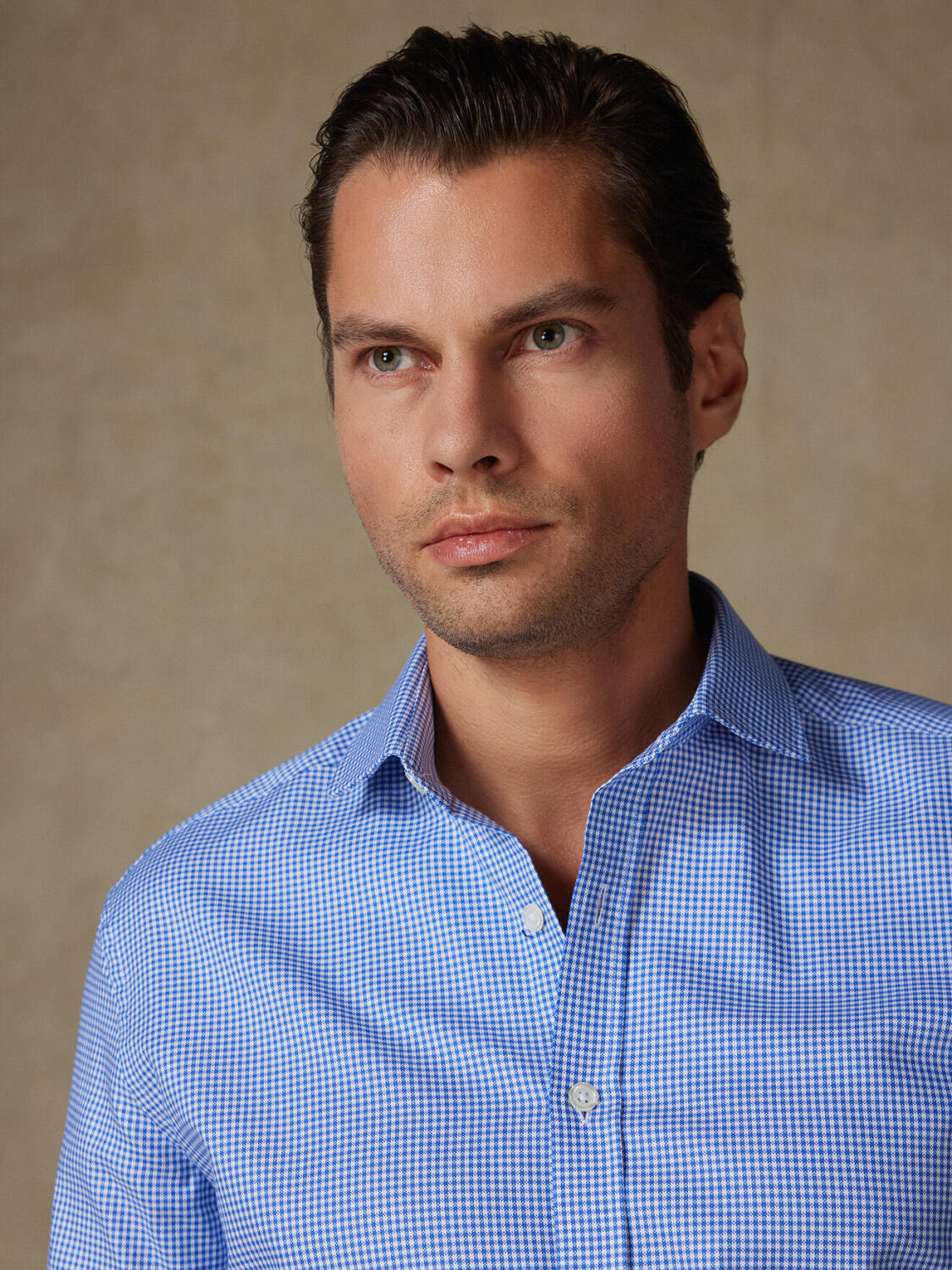 Blue gingham shirt  - Extra long sleeves