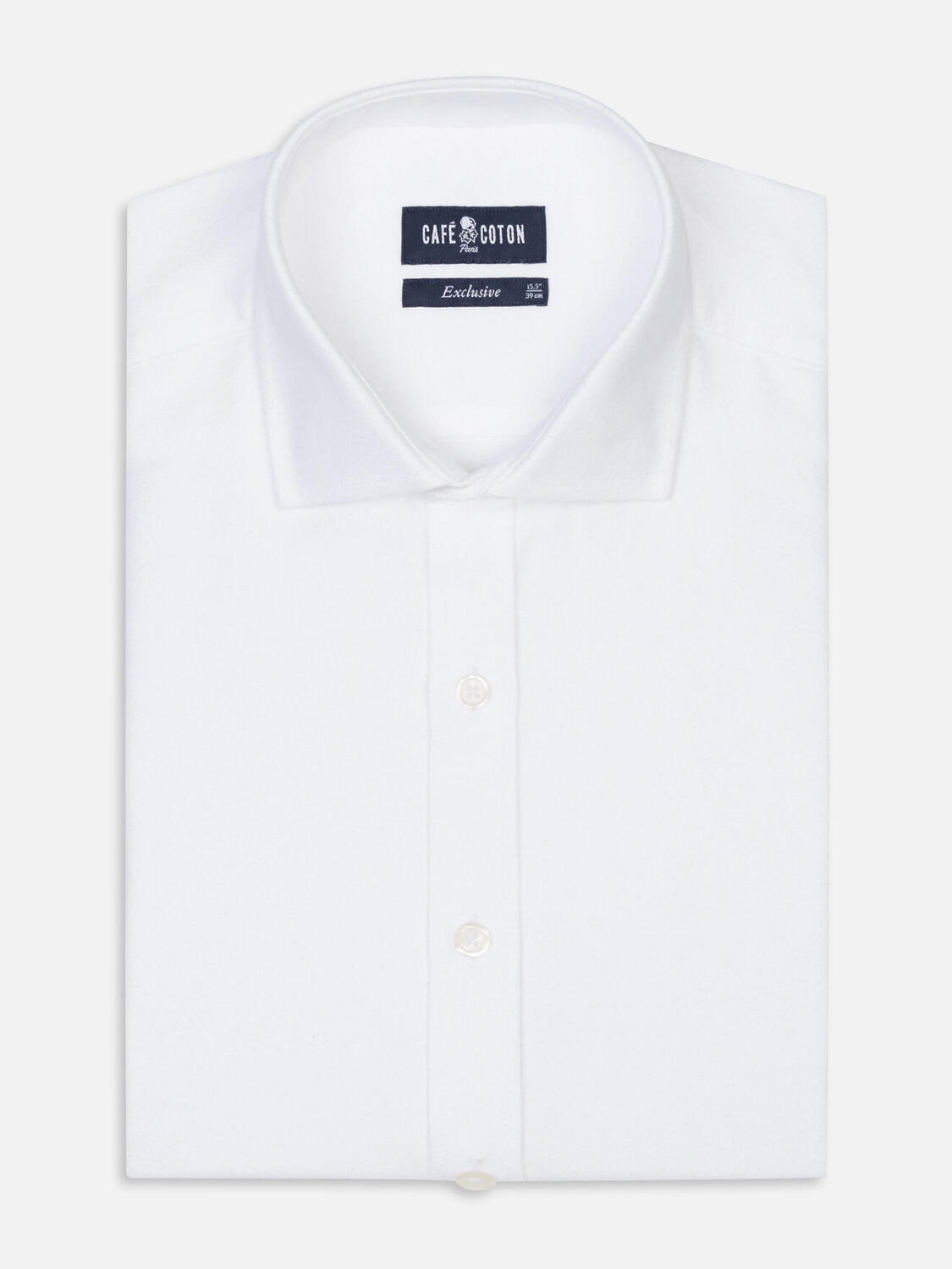 Vils Wei&szlig;es geb&uuml;rstetes Oxford-Hemd - Slim Fit - Extralanger arm