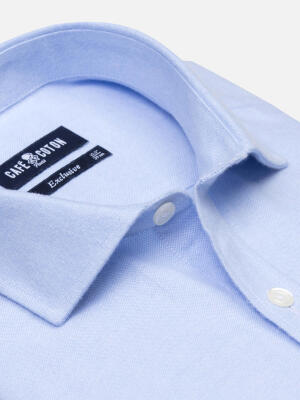 Camisa Vils Oxford Cepillado Azul Cielo - Mangas extralargas