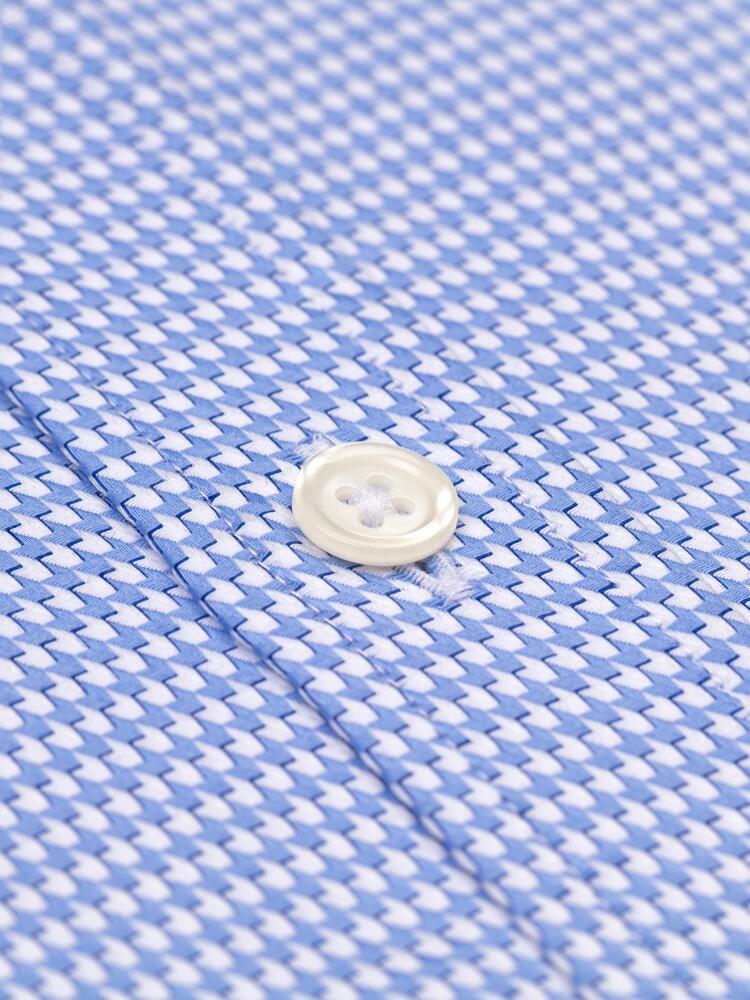 Chemise cintrée Willy en twill ciel - Grande Longueur de Manches
