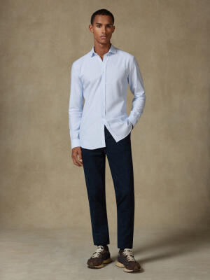 Grab sky brushed oxford slim fit shirt