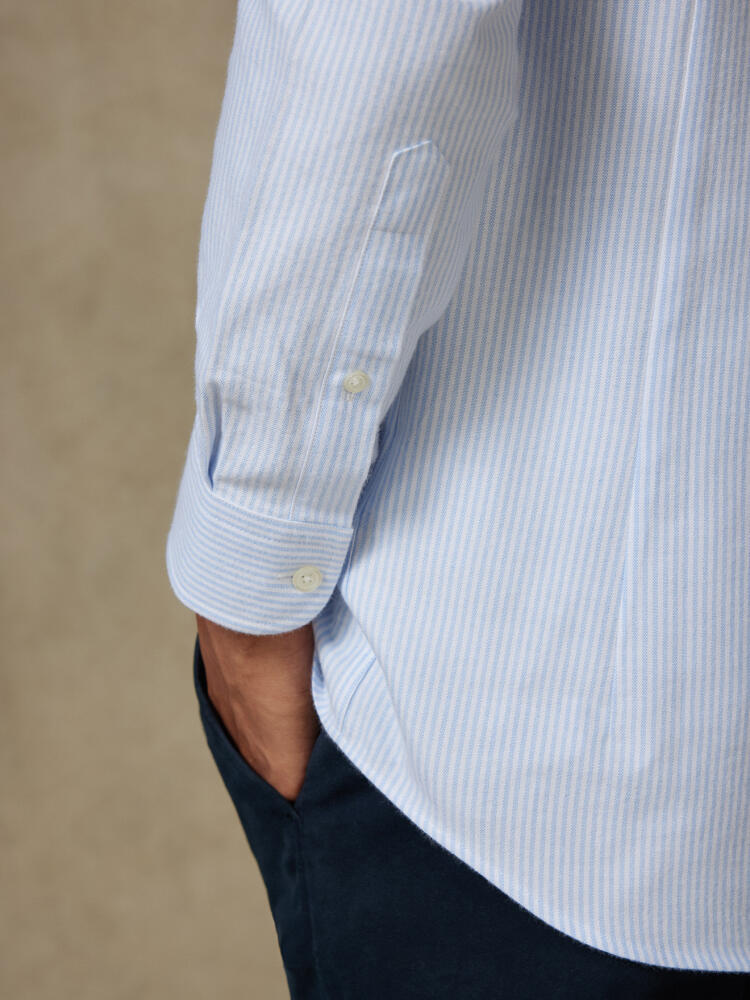 Camicia slim fit Grab in oxford spazzolato cielo