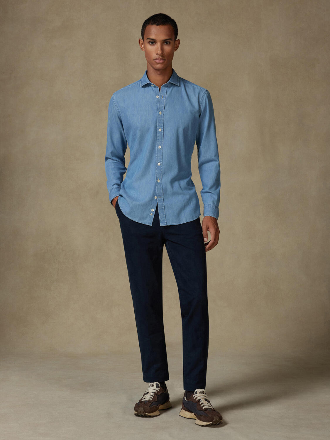 Chemise cintr&eacute;e Haden en denim