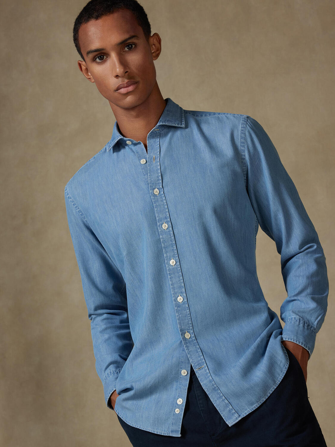 Chemise cintr&eacute;e Haden en denim