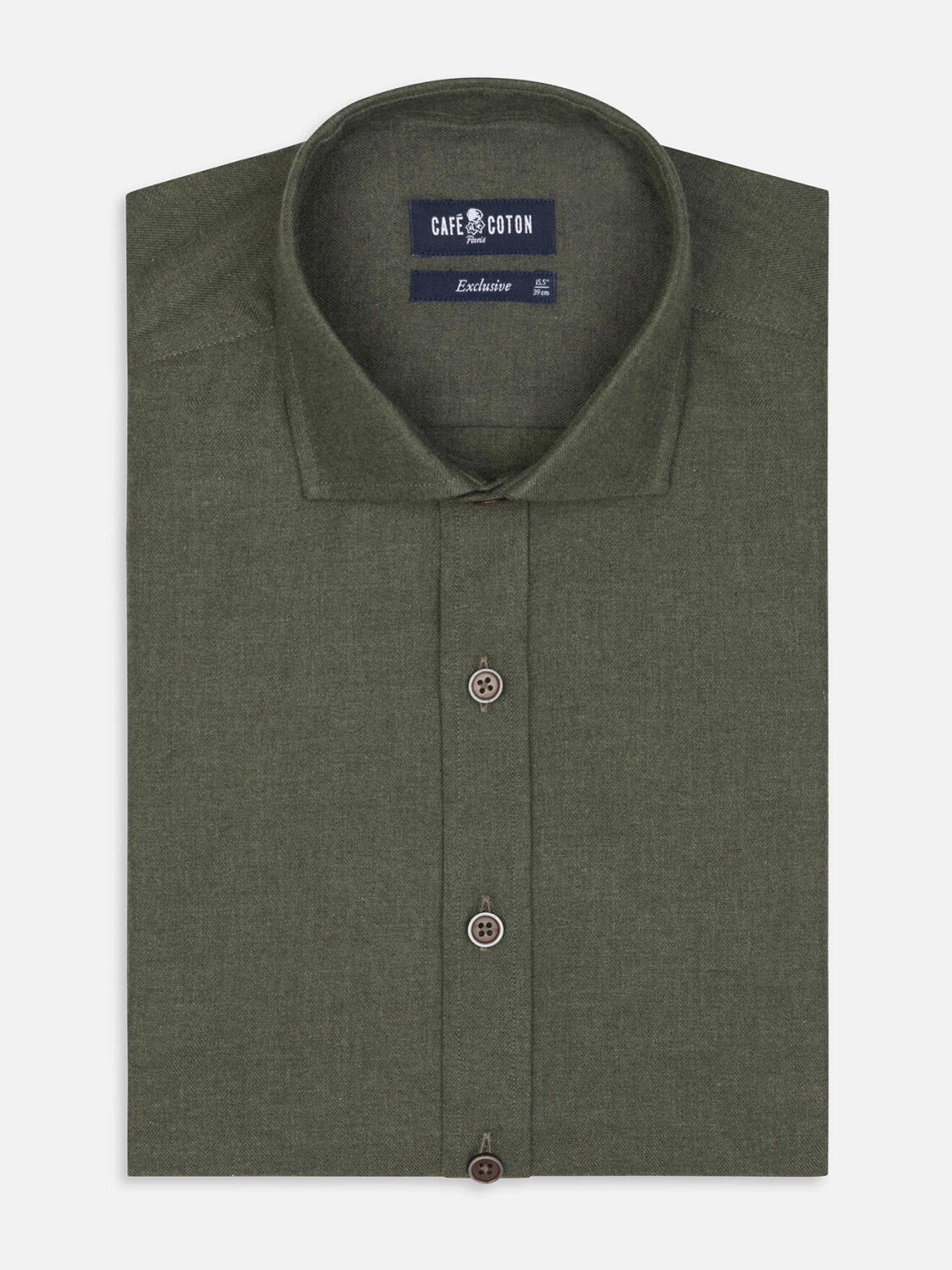 Camicia slim fit Hall in flanella cachi