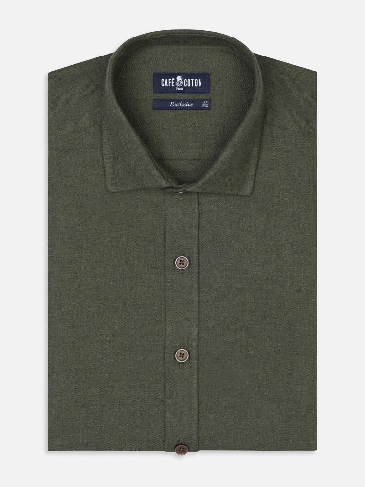 Hall khaki flannel slim fit shirt