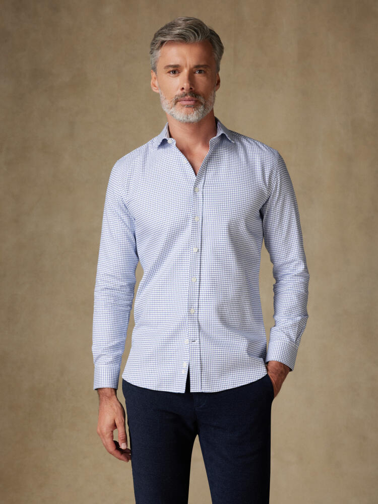 Harvey marine geruit Slim fit overhemd