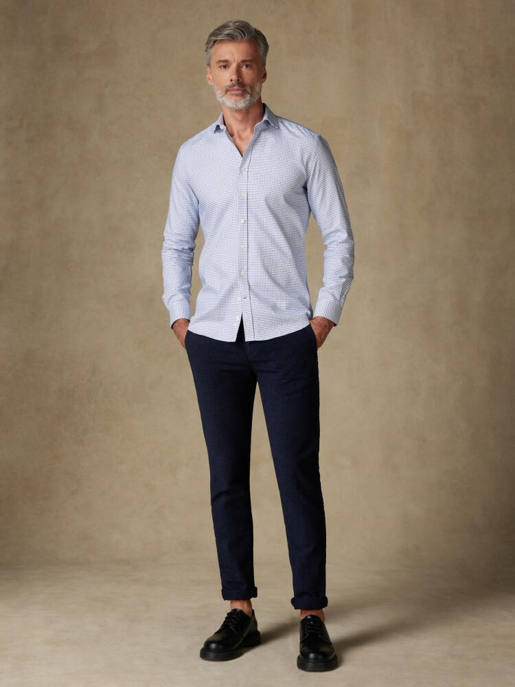 Harvey marine geruit Slim fit overhemd