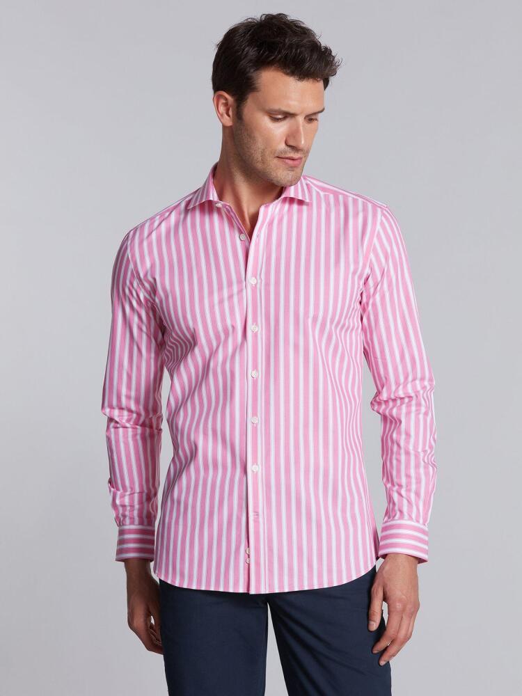 Chemise cintr&eacute;e Harvey &agrave; rayures roses