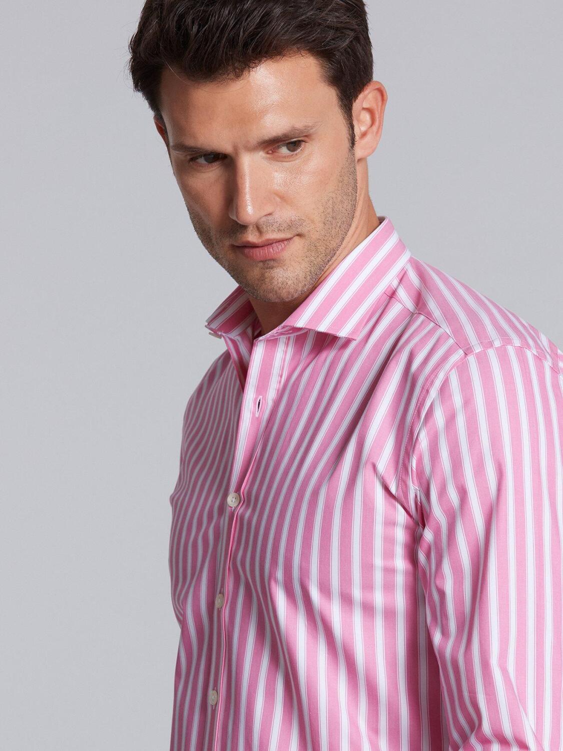 Chemise cintr&eacute;e Harvey &agrave; rayures roses