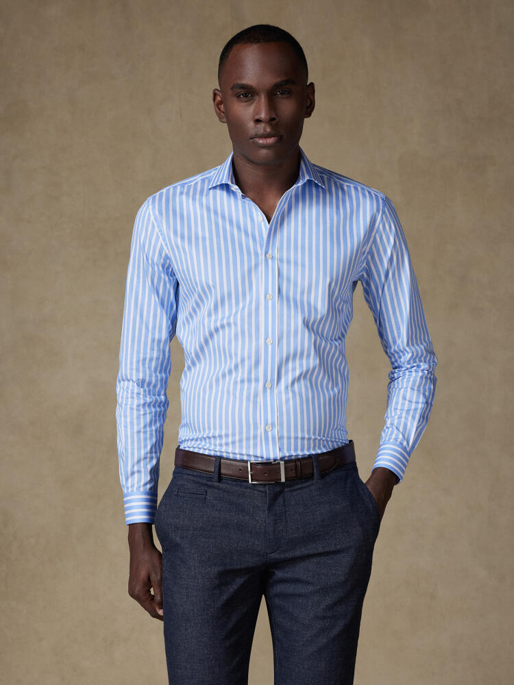 Camicia slim fit Herb a righe celesti