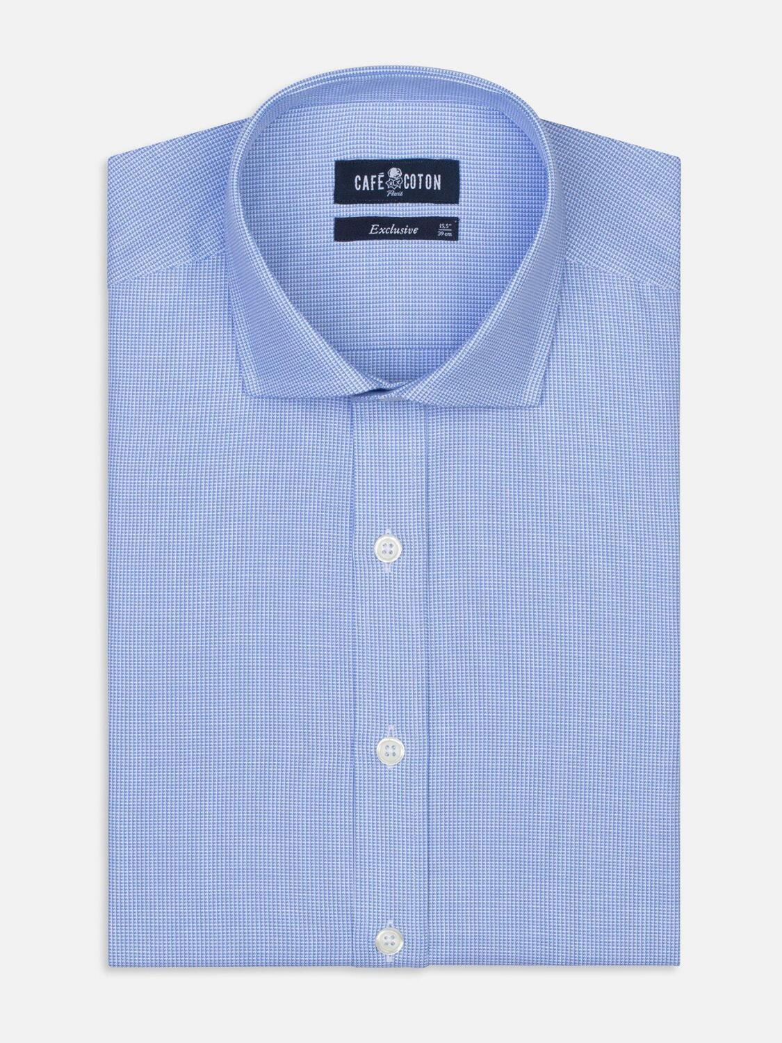 Chemise cintr&eacute;e Holly textur&eacute;e ciel