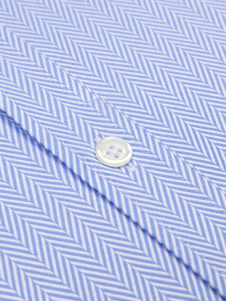 Camicia slim Howson a spina di pesce celeste