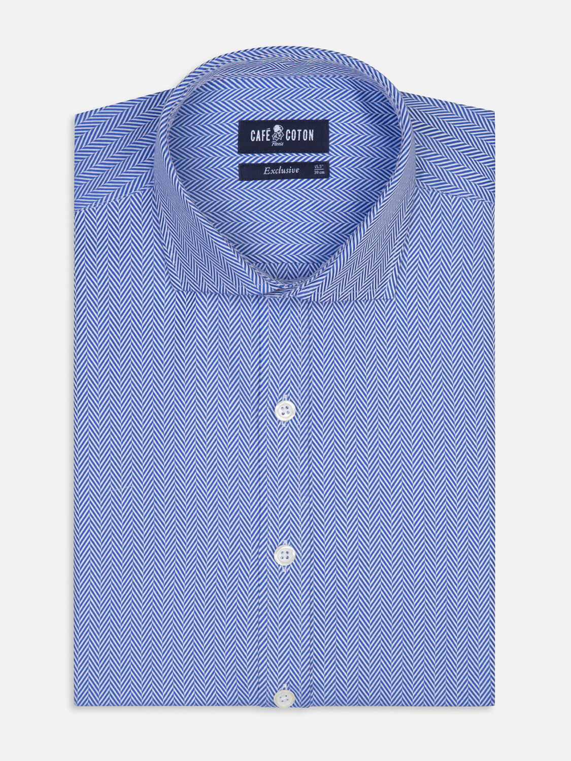 Howson tailliertes Hemd in blau Fischgrät