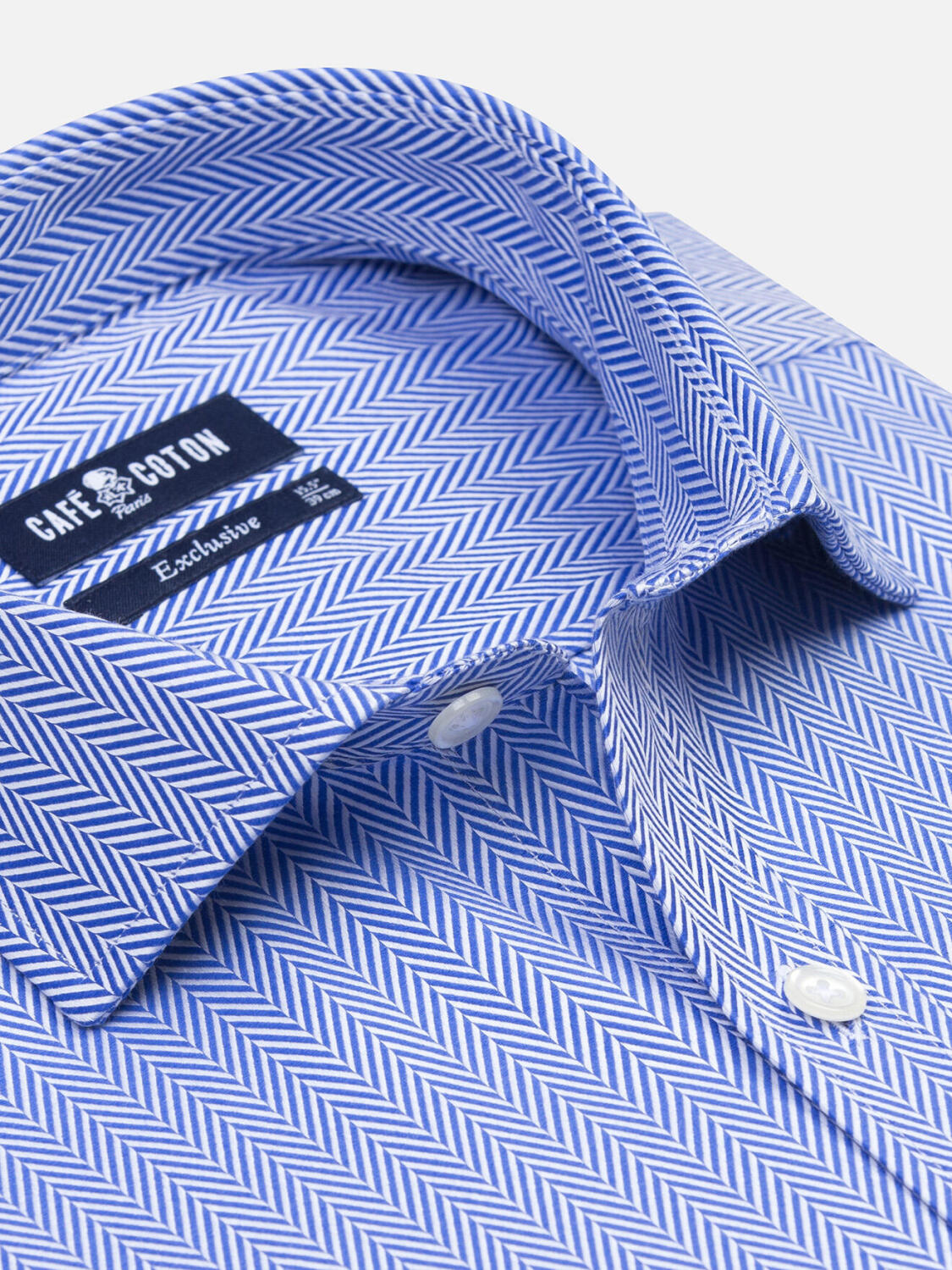 Howson tailliertes Hemd in blau Fischgrät