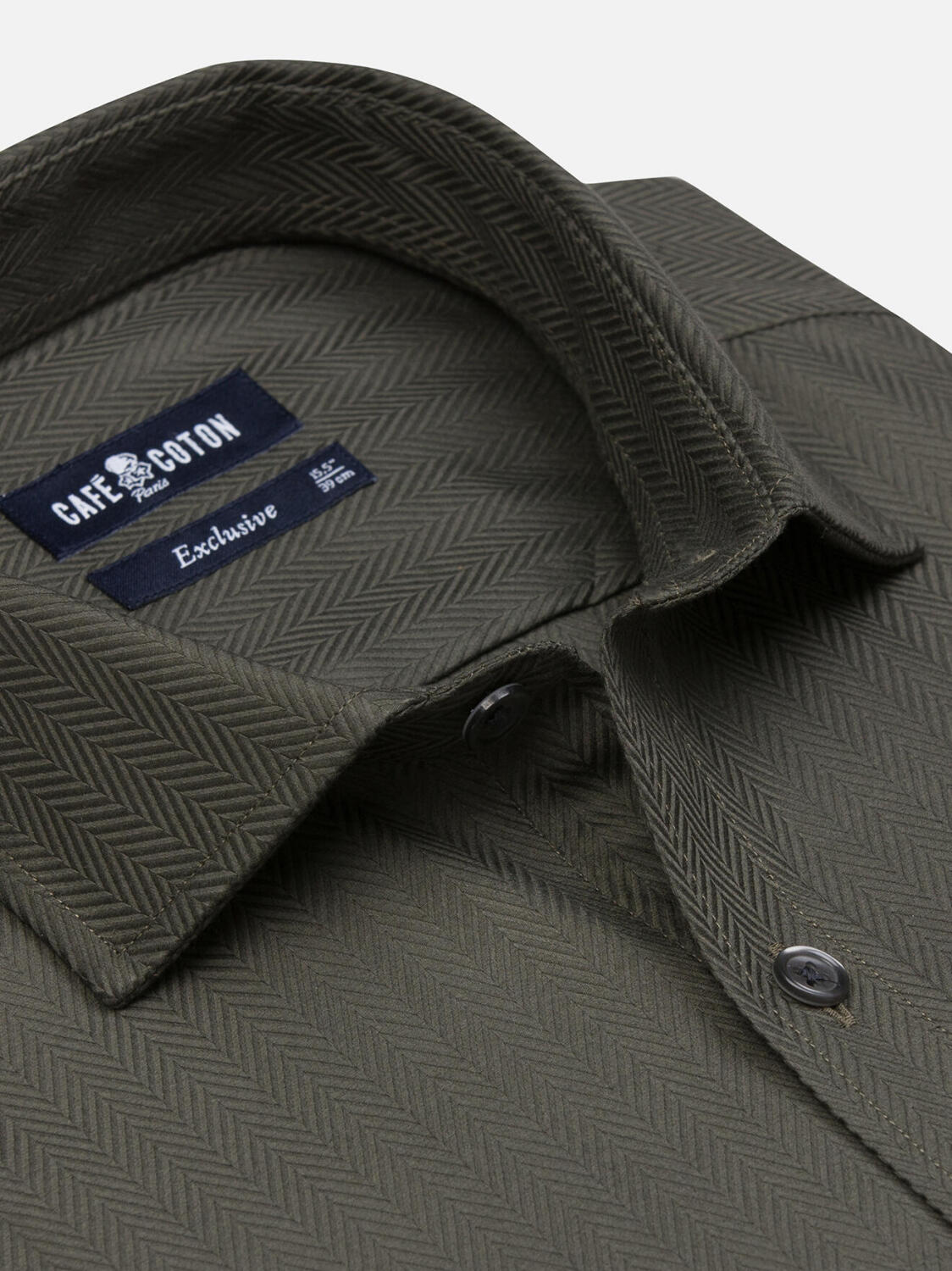 Camisa entallada Espiga Caqui