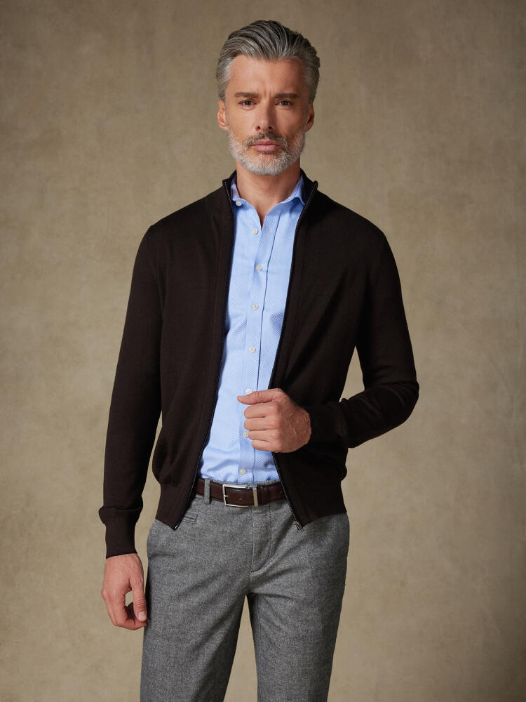 Hunter Sky visgraat slim fit overhemd