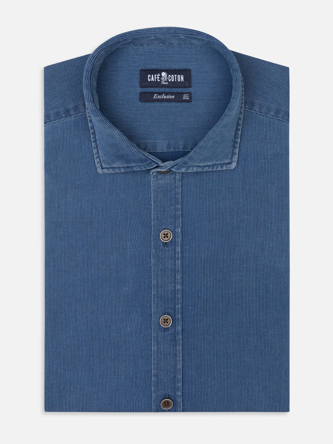 Chemise cintrée Ian indigo