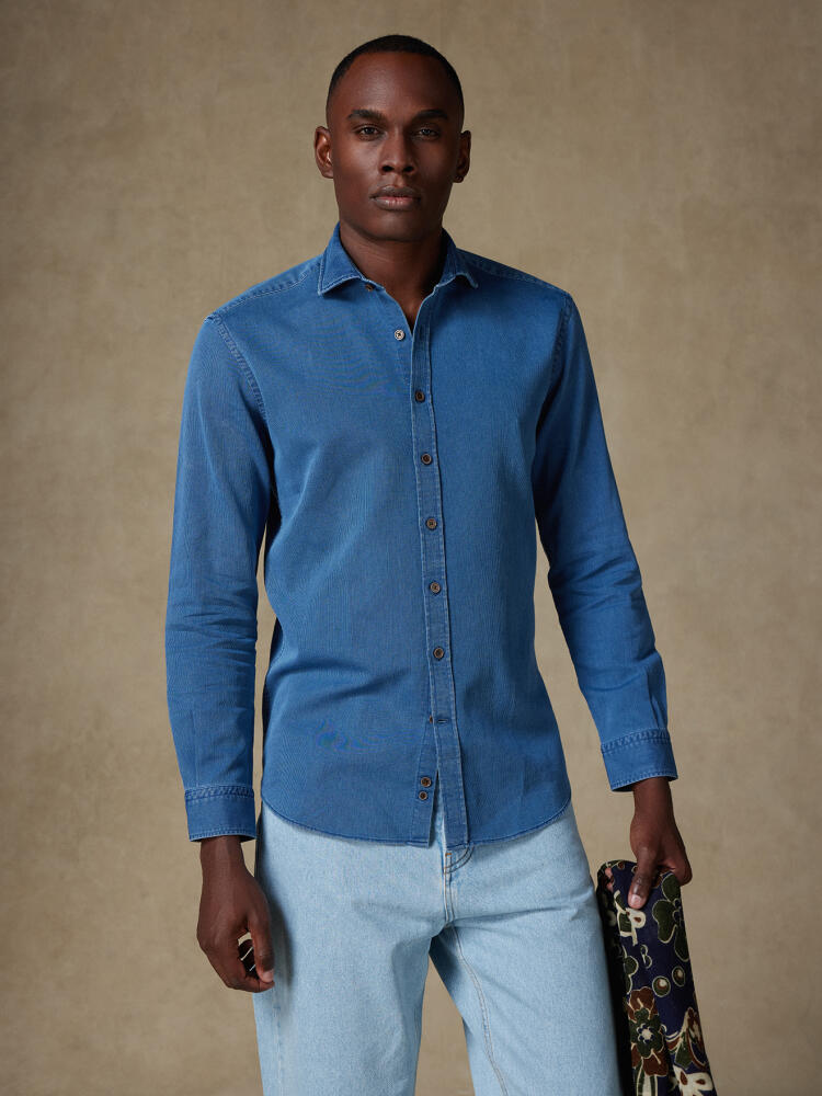 Ian indigo slim fit shirt