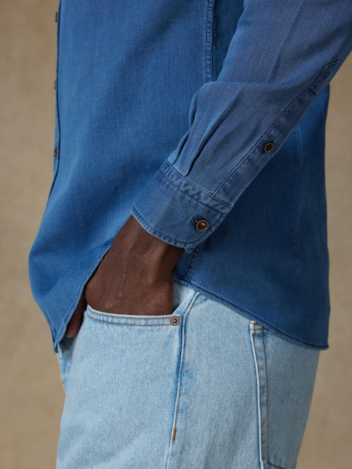 Chemise cintrée Ian indigo