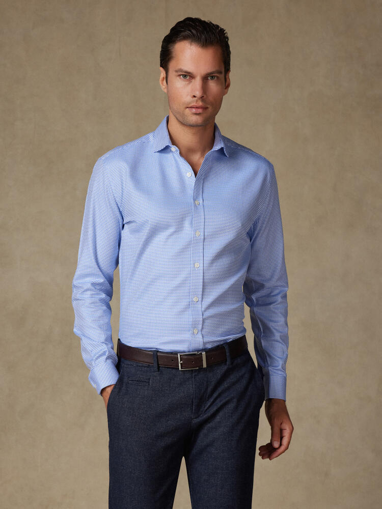 Chemise cintrée Ivy en twill bleu