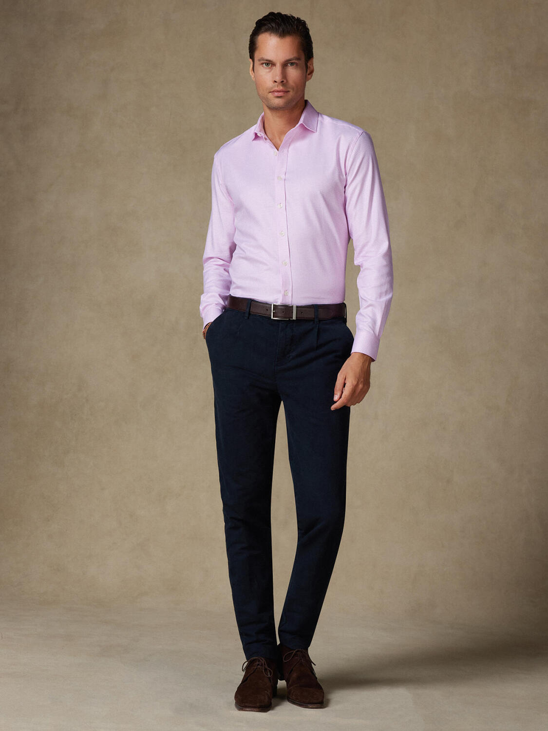Jared Pink Twill slim fit shirt