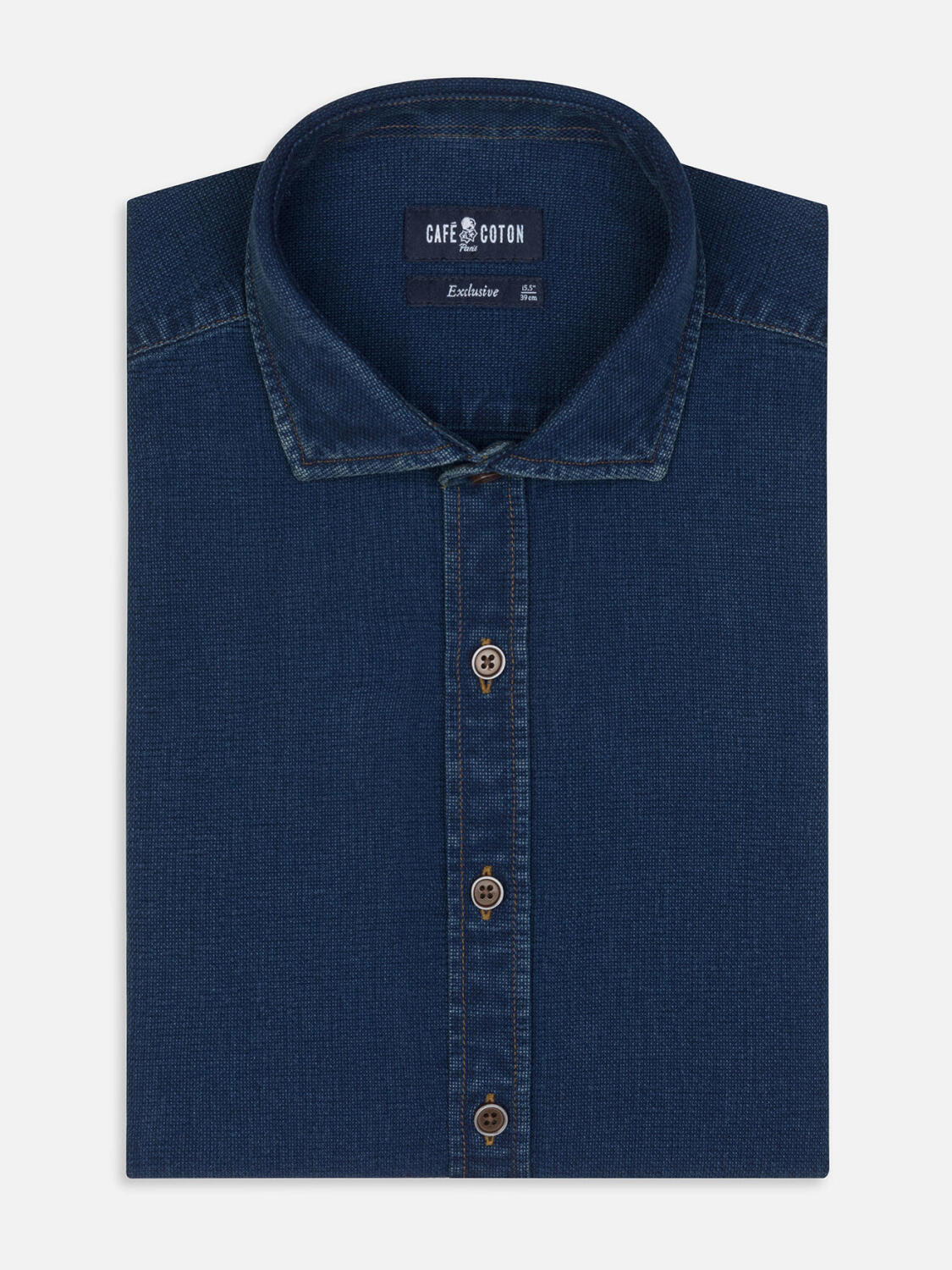 Kurt Camicia slim fit oxford indaco