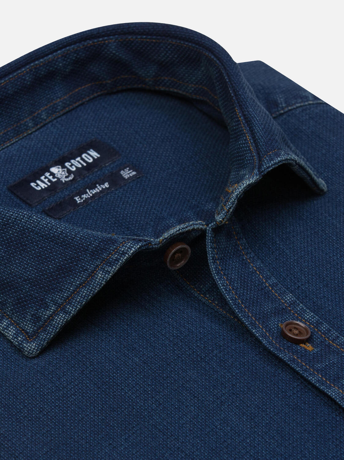 Kurt Camicia slim fit oxford indaco