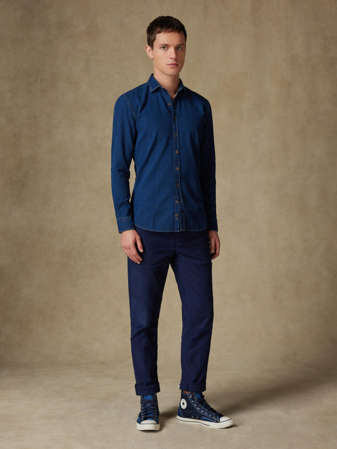 Kurt Camicia slim fit oxford indaco