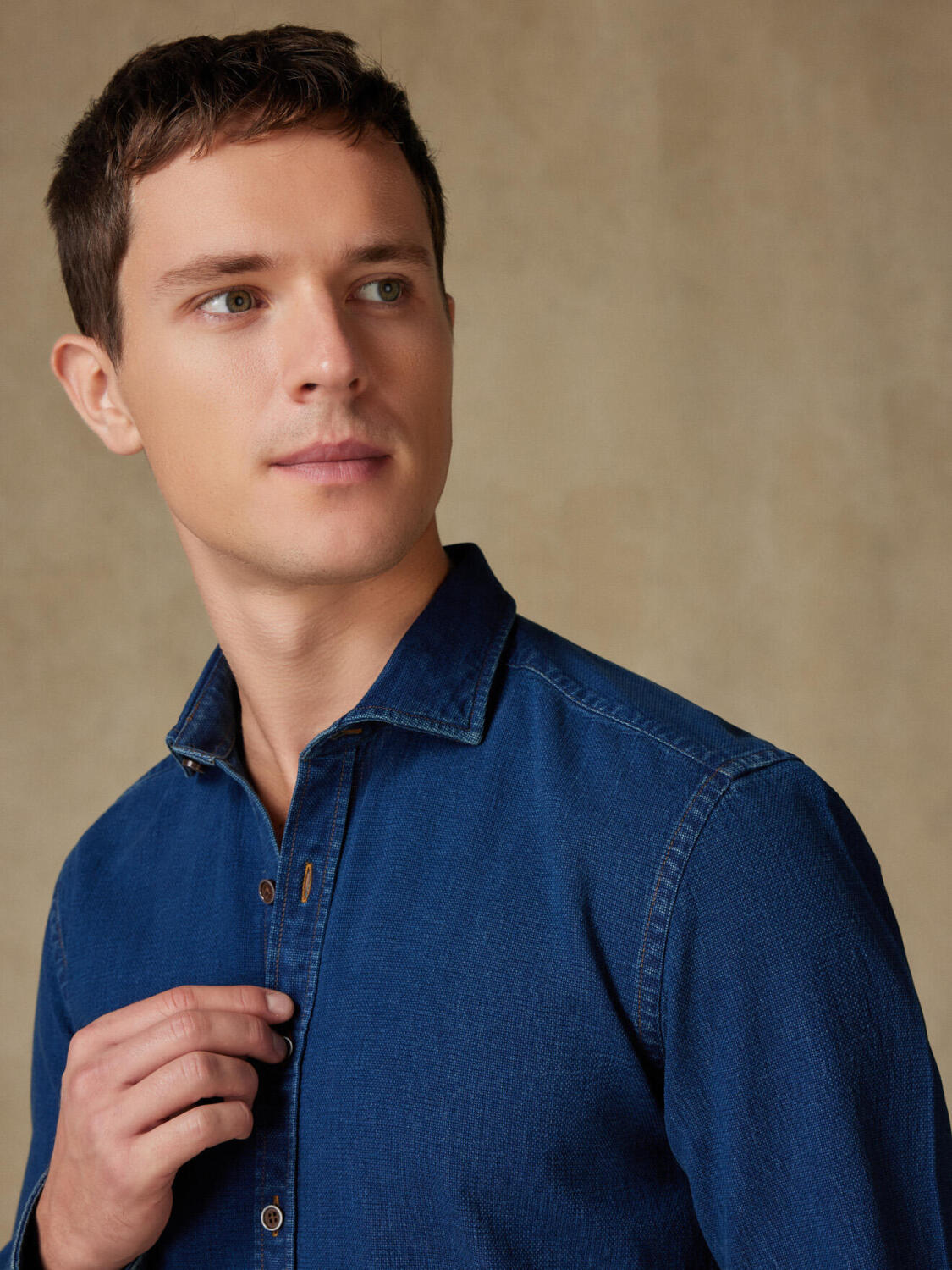 Kurt Camicia slim fit oxford indaco