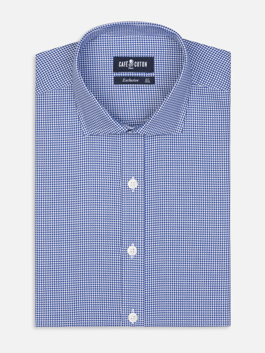 Camicia slim fit in percalle Landry Navy