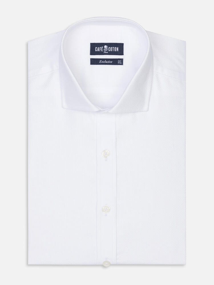 Chemise cintrée Leelan texturée blanche