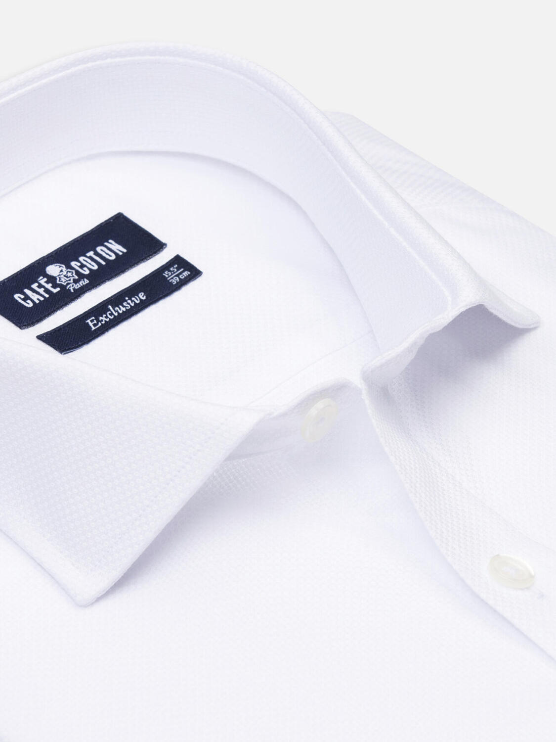 Camicia slim fit Leelan con texture bianca