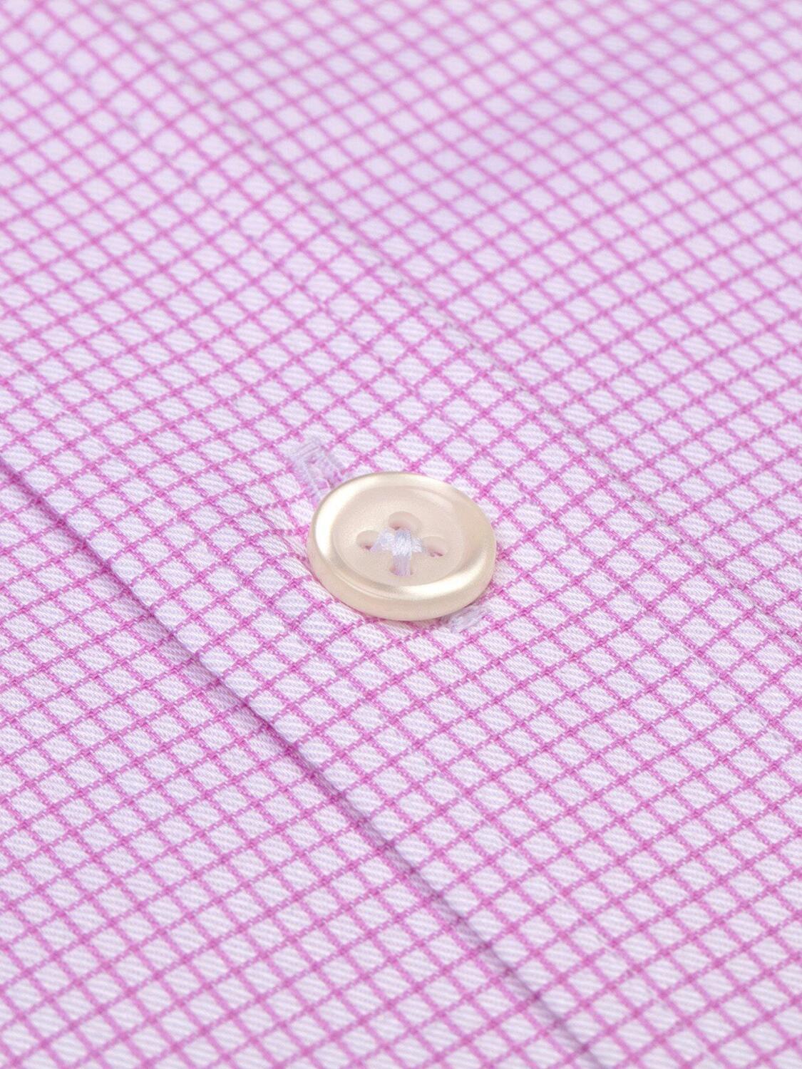 Lenny roze geruit slim-fit overhemd