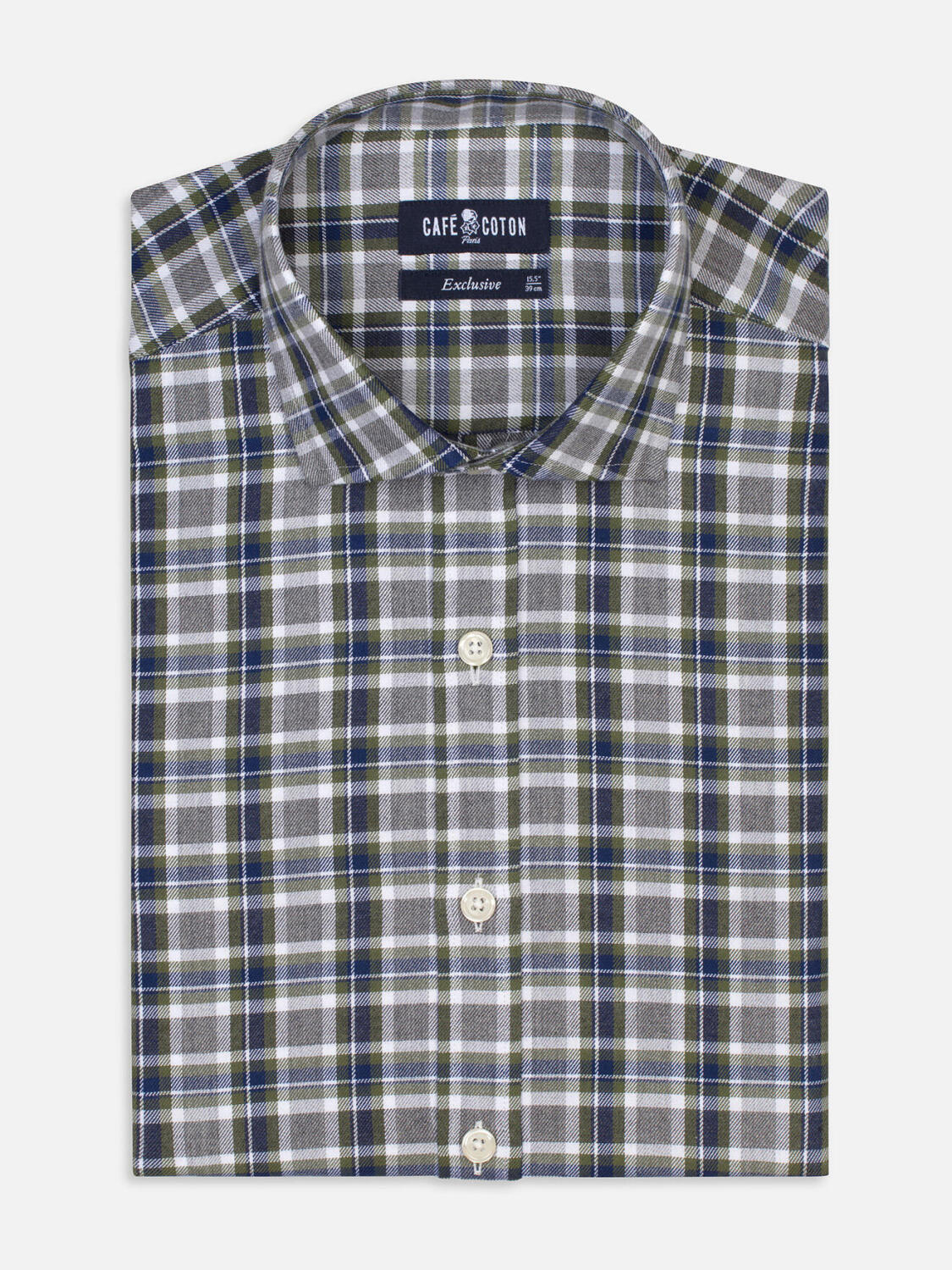 Leon khaki Slim Fit Hemd