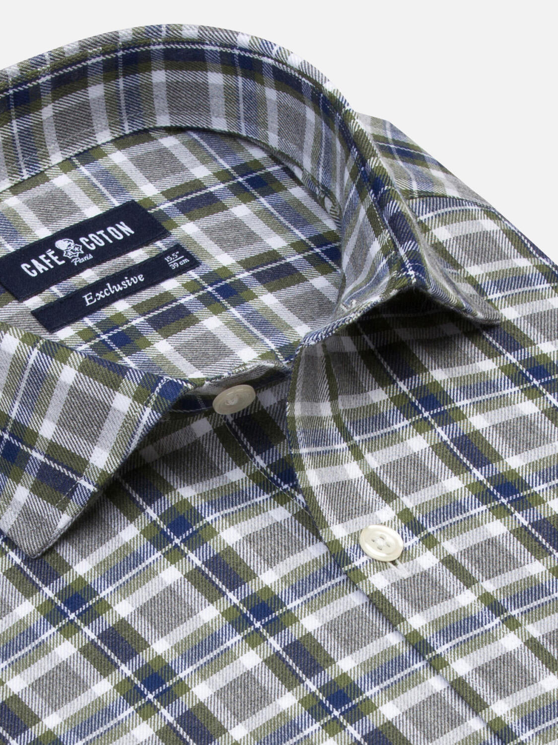 Leon khaki Slim Fit Hemd