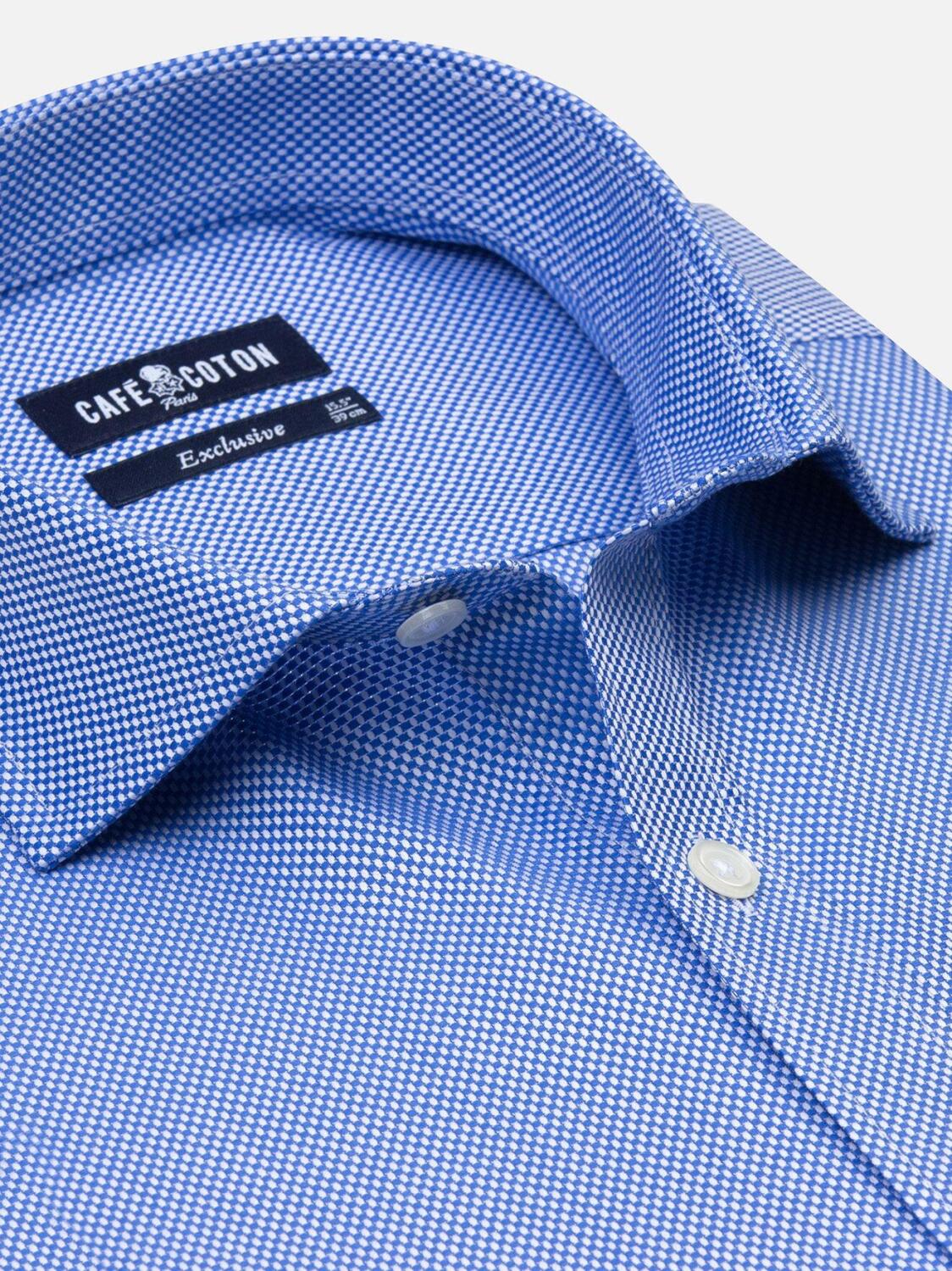 Chemise cintr&eacute;e Luke en natt&eacute; bleue