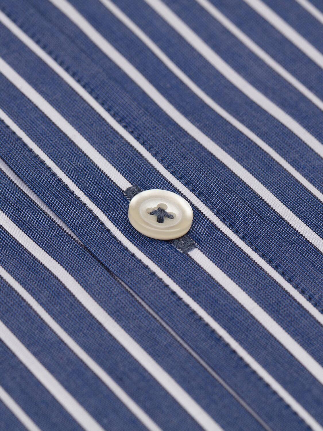 Chemise cintr&eacute;e Marlon &agrave; rayures marine