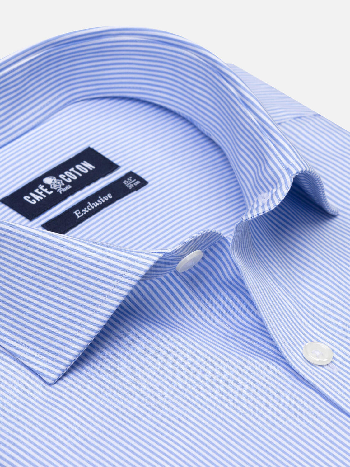 Camicia Matteo a righe celesti - Slim Fit