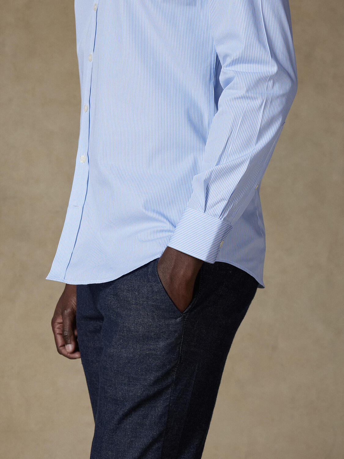 Camicia Matteo a righe celesti - Slim Fit
