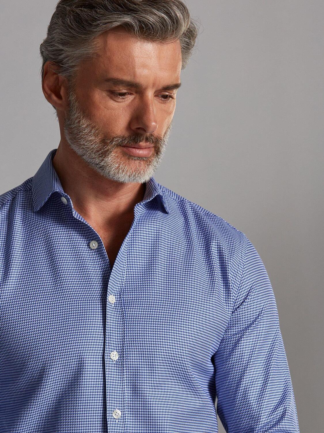 Chemise cintrée Max en twill bleu