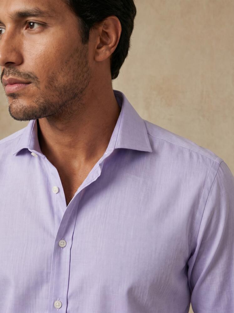 Camicia Slim Fit Meadow lilla in cotone e Tencel