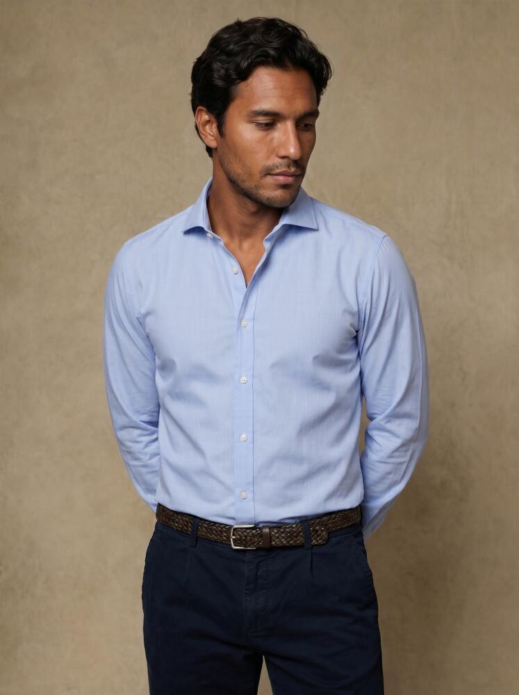 Camicia Slim Fit Meadow azzurra in cotone e Tencel