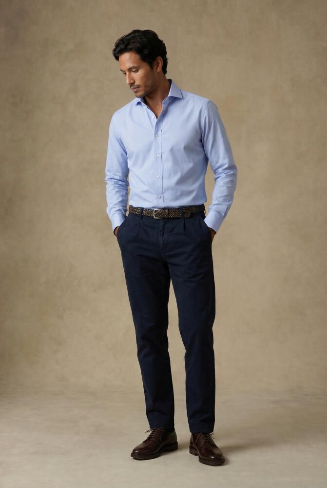 Camisa Slim Fit Meadow azul cielo de algodón y Tencel