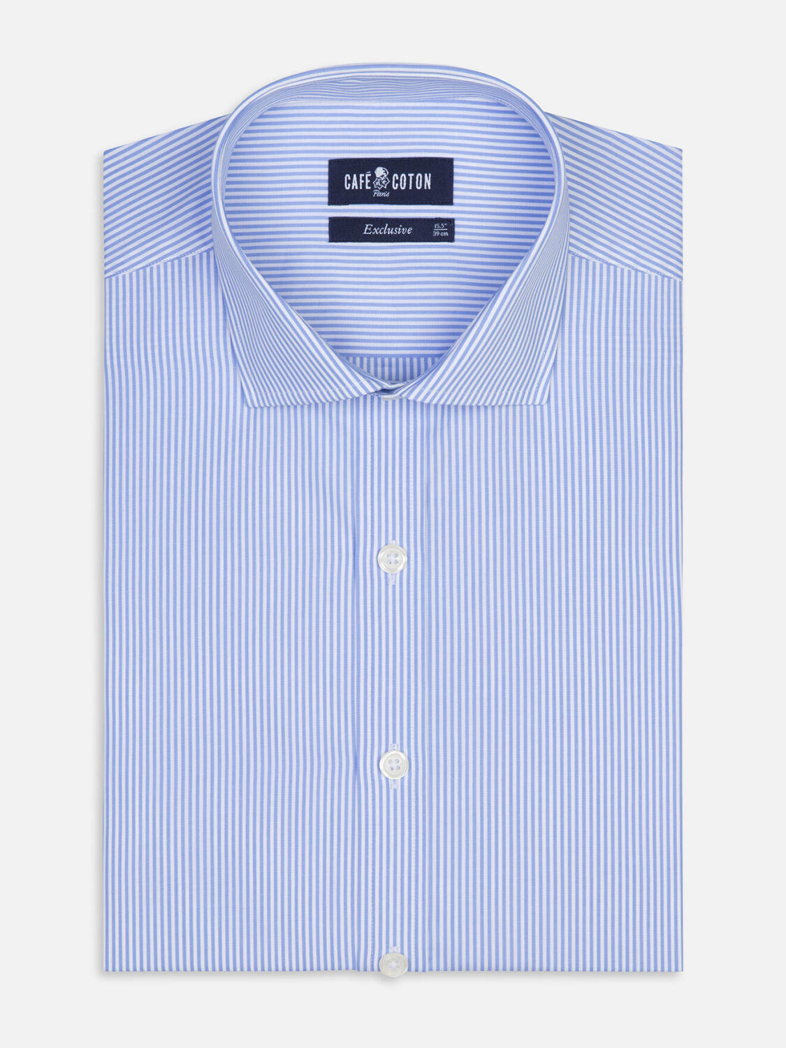 Camicia slim fit Menthon a righe celesti