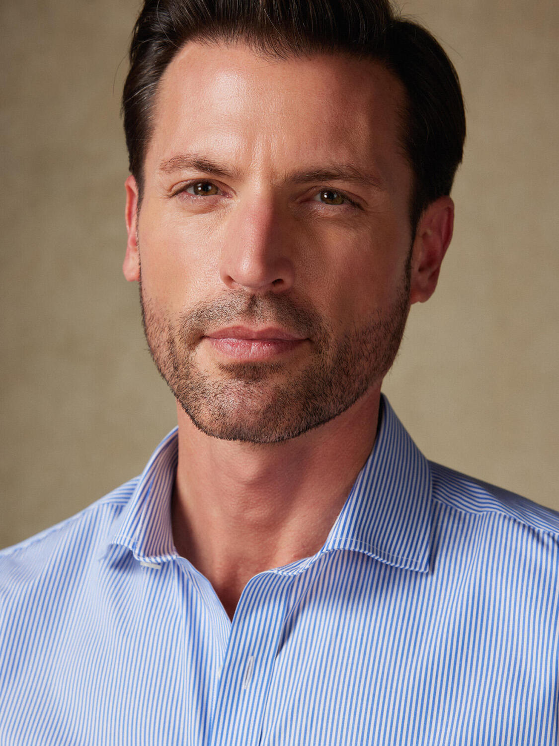 Chemise cintrée Menthon à rayures bleues