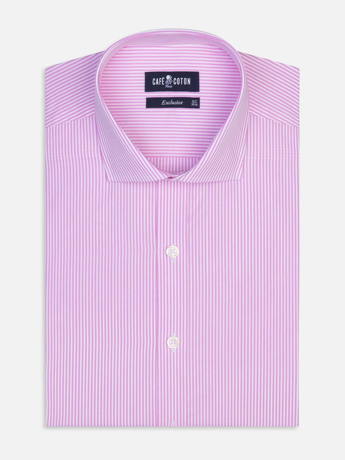 Chemise cintrée Menthon à rayures rose