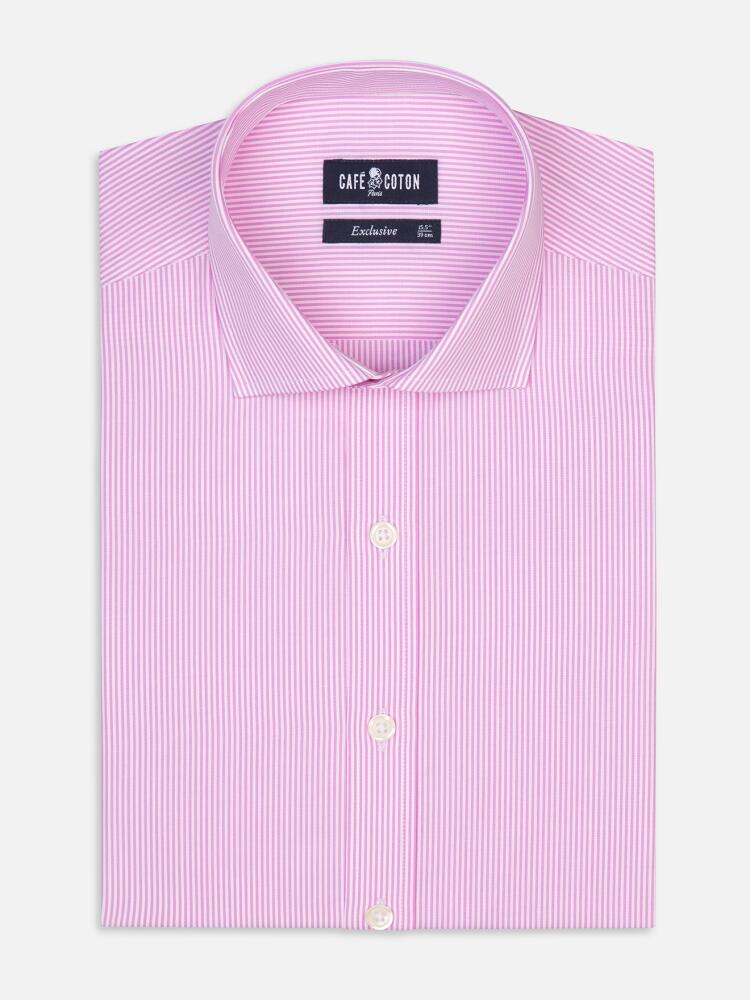 Chemise cintrée Menthon à rayures rose